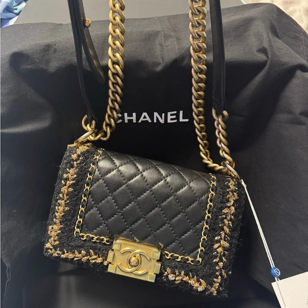 Chanel LIMITED EDITION SMALL BOY BAG TWEED JACKET - Picture 2 of 5